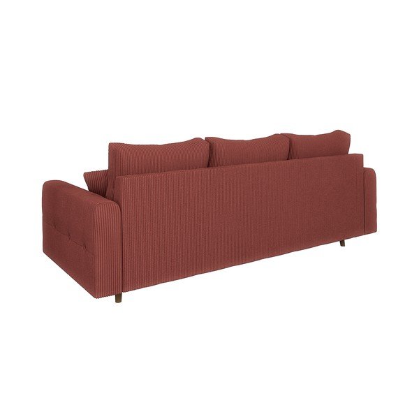 Divano color mattone con rivestimento in velluto a coste 210 cm Ariella – Ropez-image-2