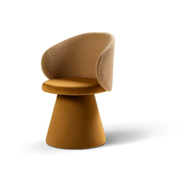 Poltrona color senape con rivestimento in velluto Inez – Micadoni -image-2