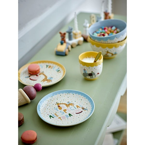 Ciotola per bambini gialla e color crema in gres ø 13,5 cm Celebrate – Bloomingville Mini-image-1