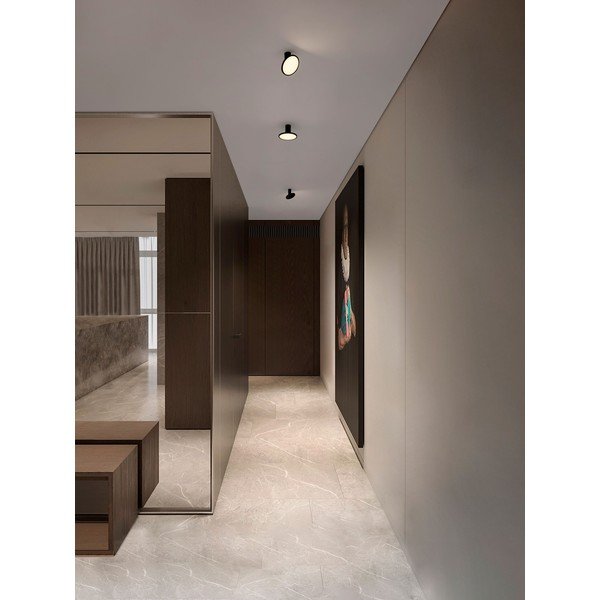Plafoniera LED nera opaca in alluminio con struttura flessibile Ekei – Nova Luce-image-1