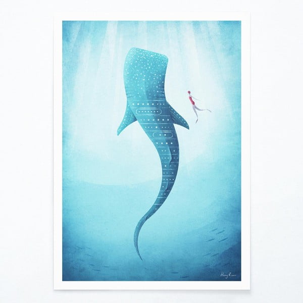 Poster , A3 Whale Shark - Travelposter