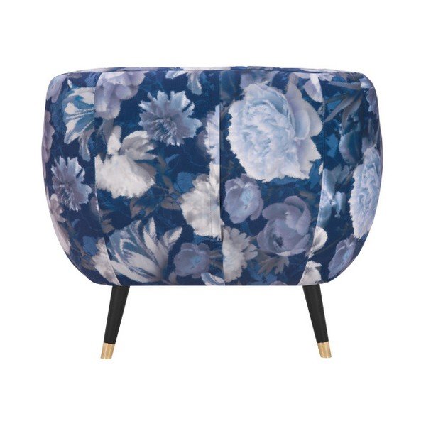 Poltrona blu Benito Floral - Mazzini Sofas-image-1