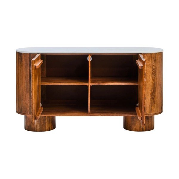 Credenza di colore naturale in mango massiccio 140x75x45 cm Torcino – Premier Housewares-image-3