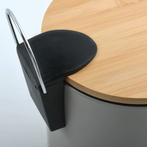 Cestino per la spazzatura grigio tortora in acciaio con pedale 3 l   Adonis – Spirella-image-3