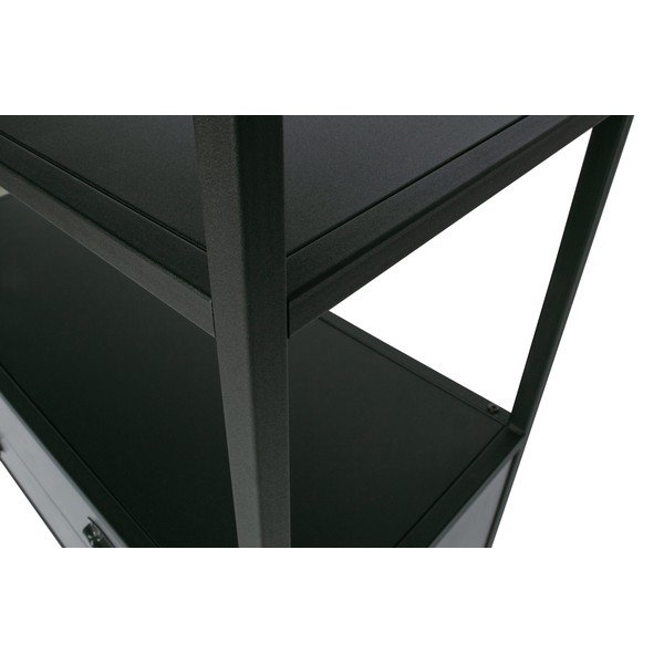 Scaffale nero con due cassetti Derby - WOOOD-image-1