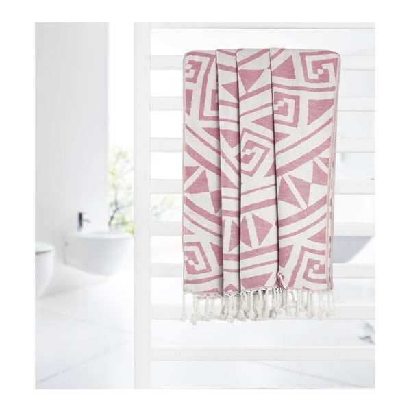 Asciugamano hammam rosa Mirabelle, 165 x 100 cm - Kate Louise-image-3