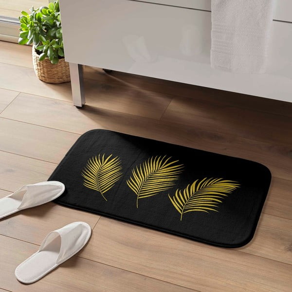 Tappetino per il bagno nero e dorato 45x75 cm Orbella – douceur d'intérieur-image-1