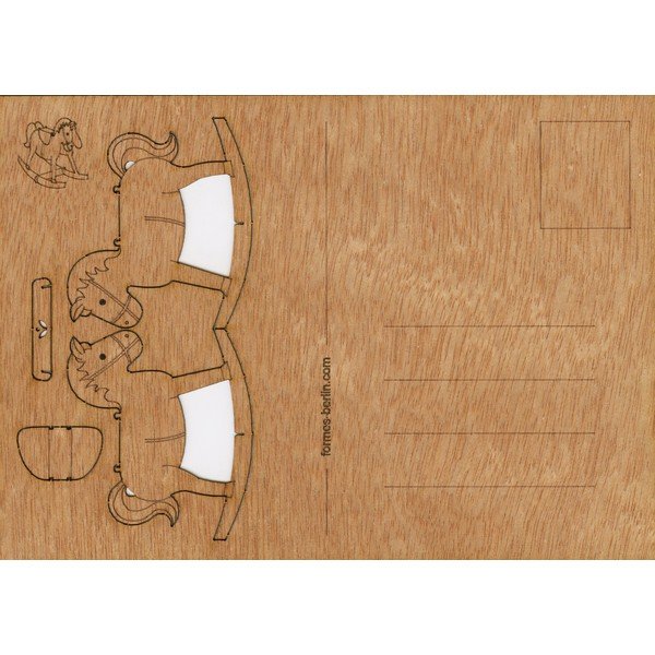 Cartolina in legno Cavallo, 14,8 x 10,5 cm - Formes Berlin-image-1