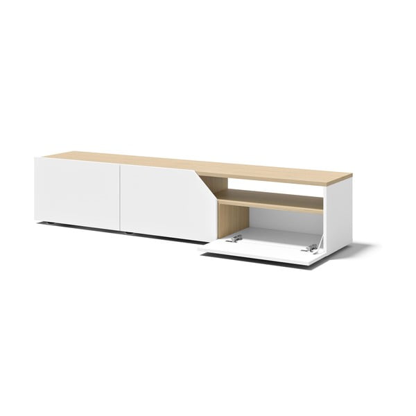 Tavolo TV bianco in rovere 180x38 cm Verone - TemaHome-image-2