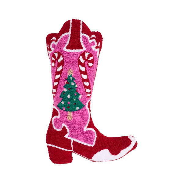 Cuscino decorativo in bouclé a tema natalizio 48x35 cm Santa's Howdy Christmas Boot – Catherine Lansfield