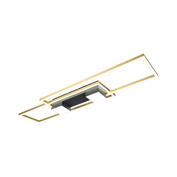 Plafoniera nero/oro a LED dimmerabile con telecomando 28x100 cm Albany - Trio-image-1