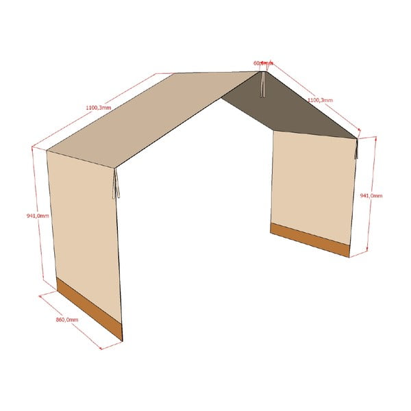 Tenda per bambini marrone chiaro in cotone da letto 86x414 cm Forrest – Vipack-image-3