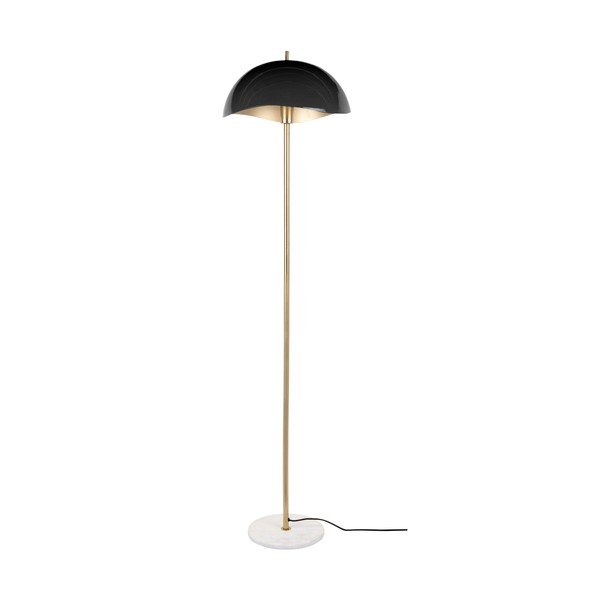 Lampada da terra con paralume in metallo nero e oro (altezza 154 cm) Waved - Leitmotiv