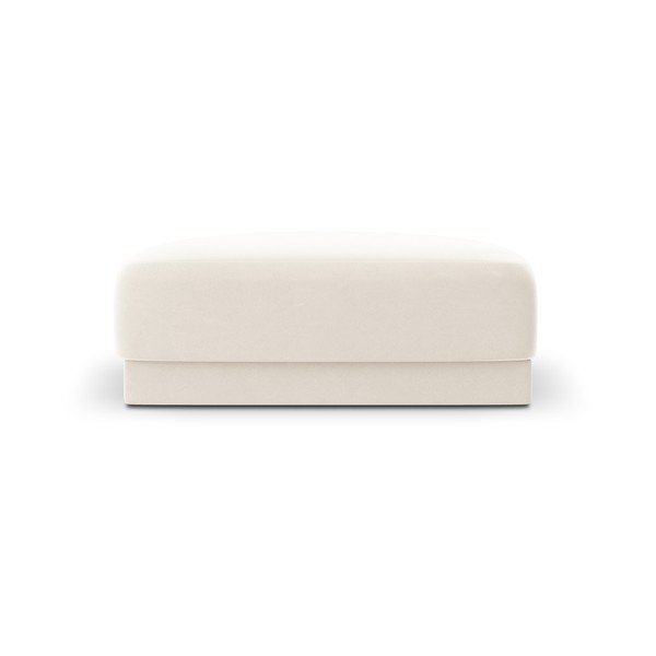 Sgabello in velluto bianco Miley - Micadoni Home-image-3