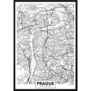 Poster , 100 x 70 cm Map Prague - DecoKing