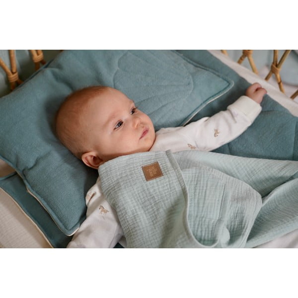 Coperta per neonati in mussola verde 100x100 cm Mint - Moi Mili-image-3