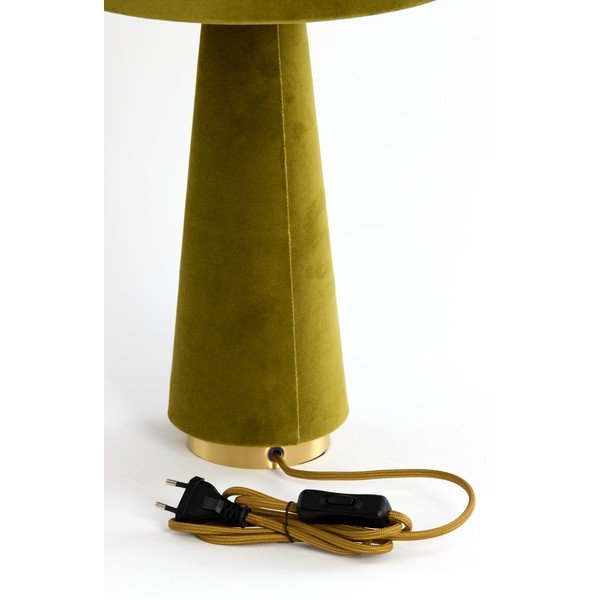 Lampada da tavolo verde con paralume in tessuto (altezza totale 61 cm) Devia – Light & Living-image-1