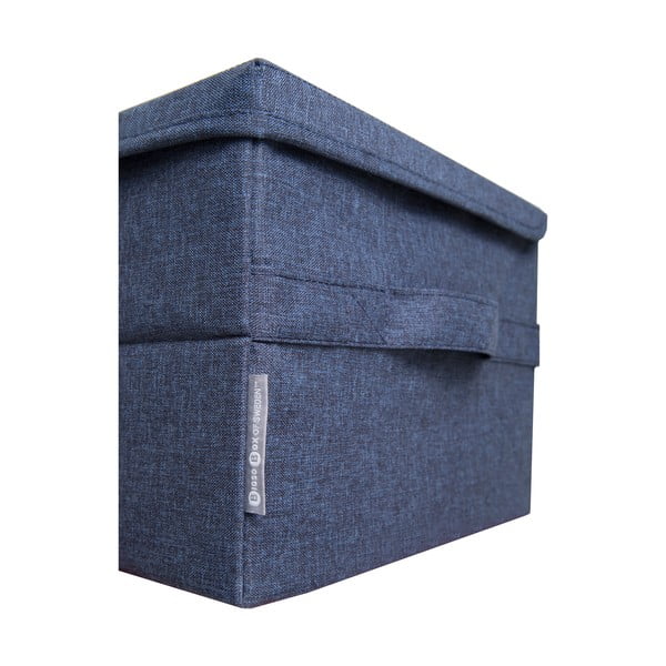 Scatola con coperchio blu in tessuto 40x30x22 cm Soft Storage – Bigso-image-2