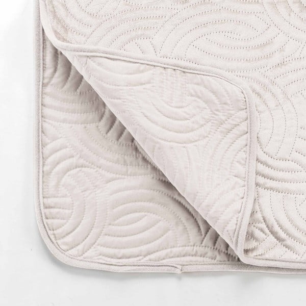 Set con copriletto e federa color crema in velluto 240x260 cm Solange – douceur d'intérieur-image-3