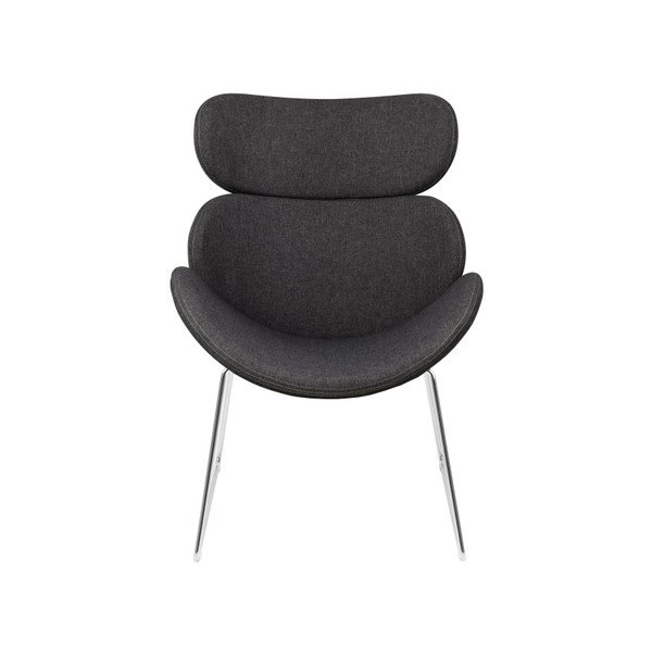 Poltrona grigio scuro con gambe cromate Cazar - Actona-image-3