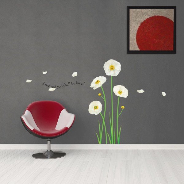 Samolepka Ambiance White Poppies Flowers