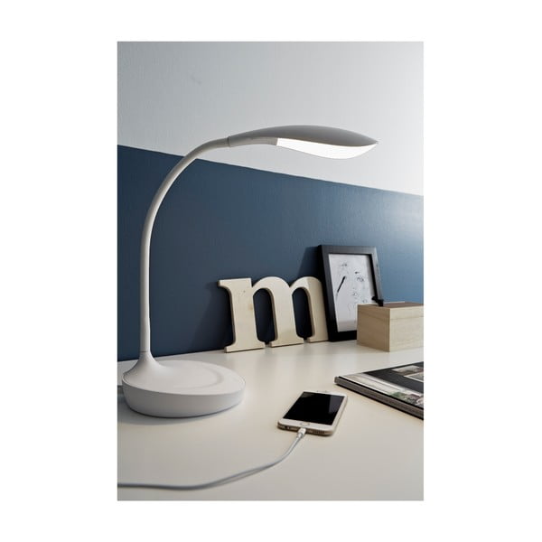Lampada da tavolo bianca con porta USB Swan - Markslöjd-image-3