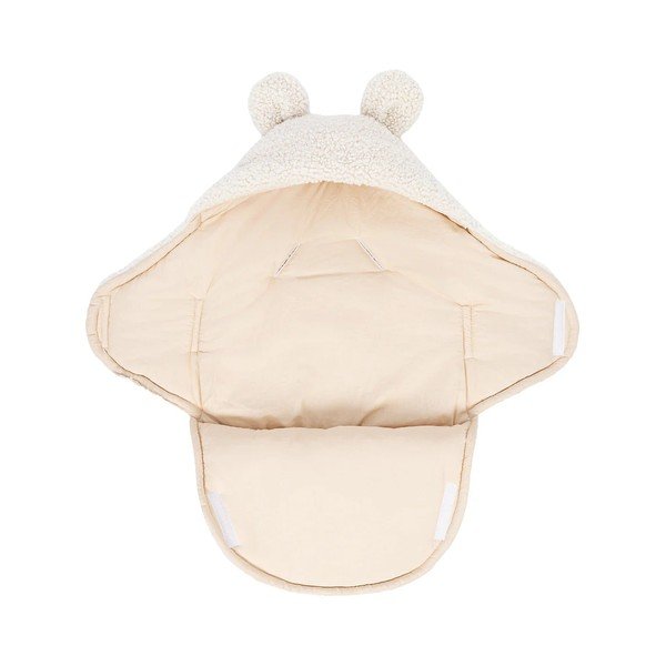 Copertina per neonati color crema in sherpa 45x80 cm – Meowbaby-image-1