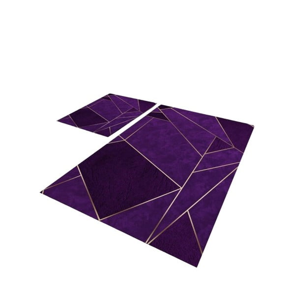 Tappeti da bagno viola scuro in set da 2 60x100 cm - Mila Home