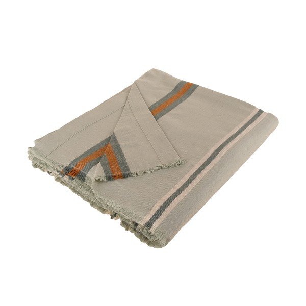 Copriletto grigio-verde in misto cotone e lino , 180 x 240 cm Aren - Buldan's