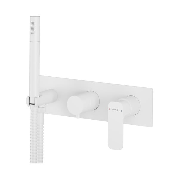 Rubinetto per doccia bianco da incasso (con due uscite) Spy – Sapho-image-2