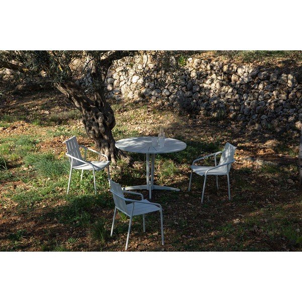 Tavolo da pranzo rotondo da giardino in alluminio ø 110 cm Fleole - Ezeis-image-2