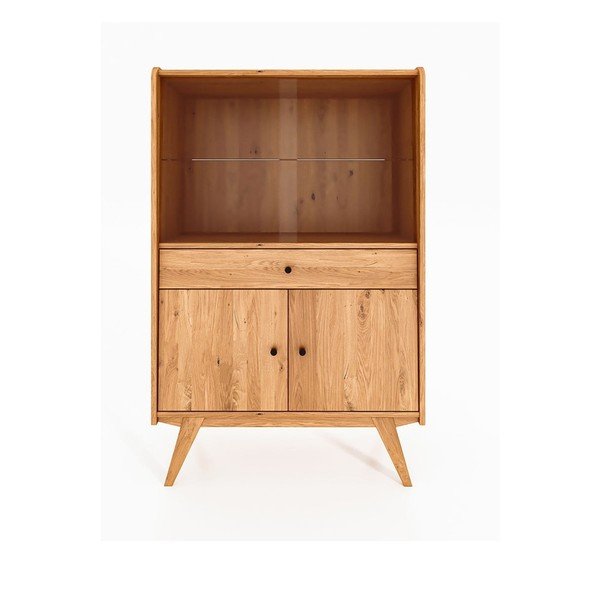 Vetrina in legno di quercia 100x154 cm Retro - The Beds-image-2