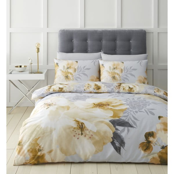 Biancheria da letto gialla , 135 x 200 cm Dramatic Floral - Catherine Lansfield