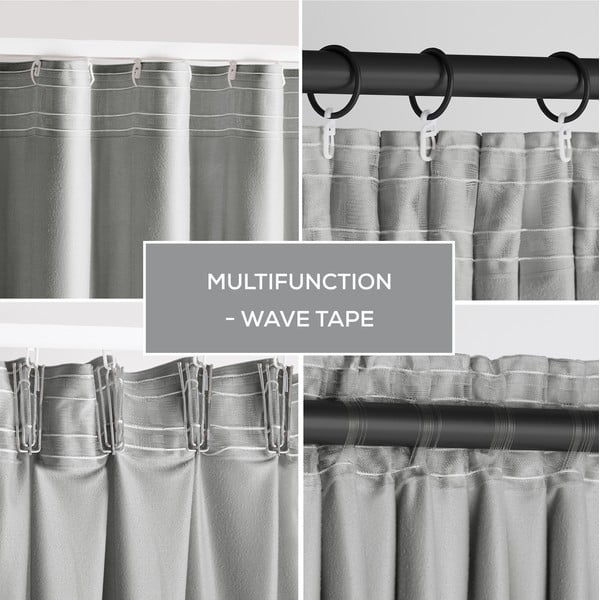 Tenda parzialmente oscurante grigio chiaro in velluto 140x270 cm Pleat – Restilo-image-3