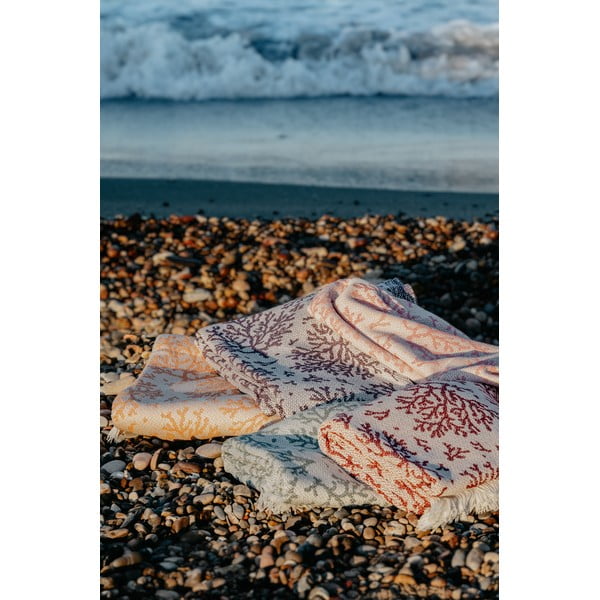 Plaid rosa scuro con cotone Summer , 140 x 180 cm Coral - Euromant-image-4