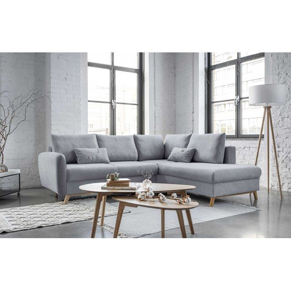 Divano letto angolare grigio chiaro L, angolo destro Scandic Lagom - Miuform-image-3