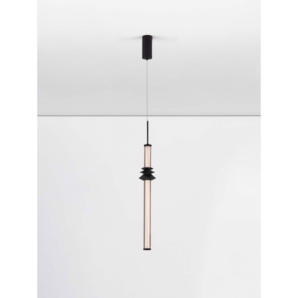 Lampadario LED nero opaco in ceramica con paralume in vetro acrilico con intensità regolabile ø 8 cm Stalactite – Nova Luce-image-3
