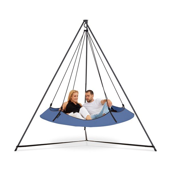 Altalena da giardino blu con supporto - Hangout Pod-image-2