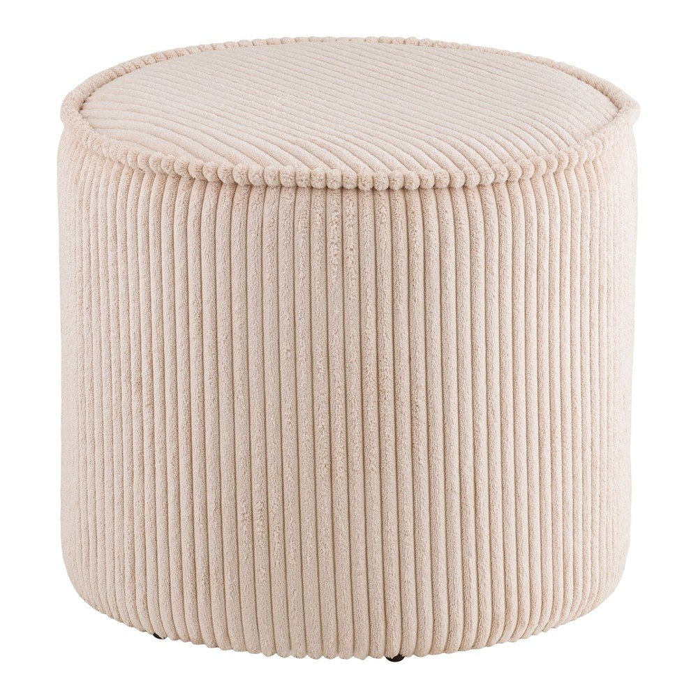 Poggiapiedi beige con rivestimento in velluto a coste Taupo – House Nordic | Sgabelli e pouf