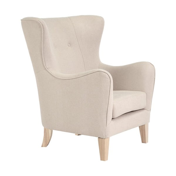 Poltrona con orecchie color crema Campo - House Nordic-image-2