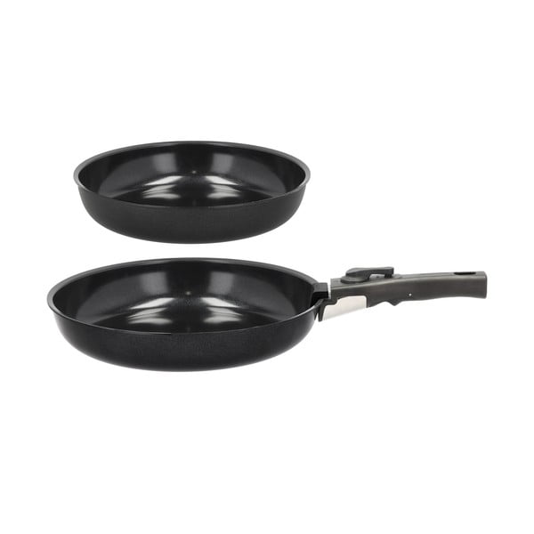 Set di padelle con manico rimovibile in alluminio con superficie antiaderente 2 pz ø 28 cm – Holm-image-2