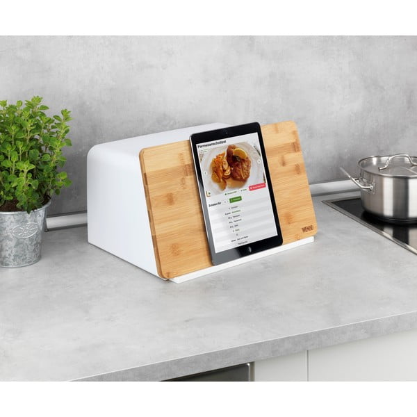 Scatola del pane bianca con coperchio in bambù Kubo - Wenko-image-2