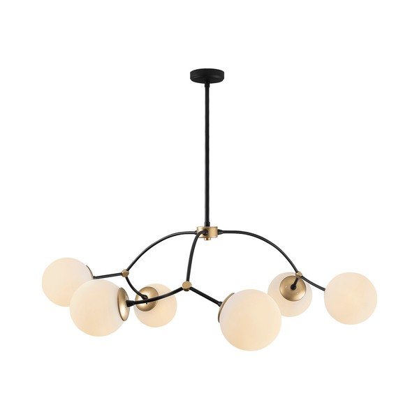 Lampadario bianco/nero con paralume in vetro ø 90 cm Kromozom – Opviq lights-image-2