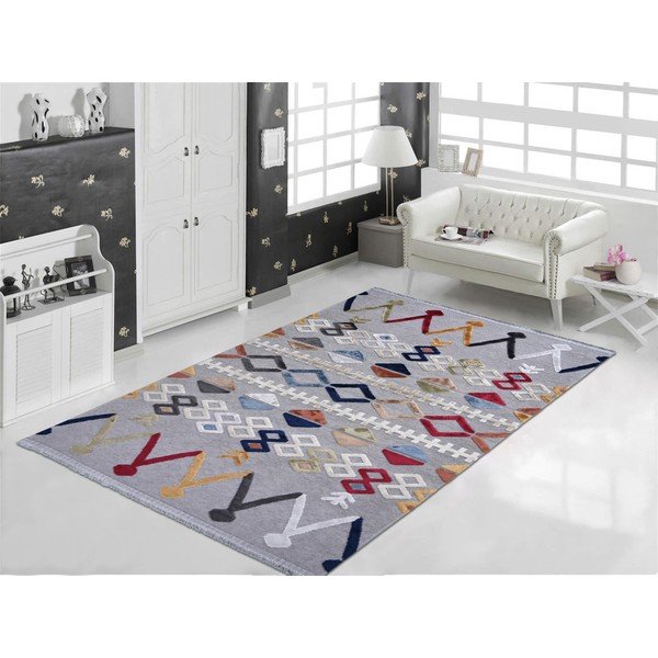 Tappeto grigio in misto cotone , 200 x 290 cm Milas - Vitaus-image-1