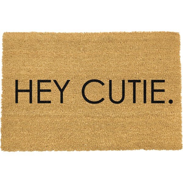 Tappetino in cocco naturale nero, 40 x 60 cm Hey Cutie - Artsy Doormats