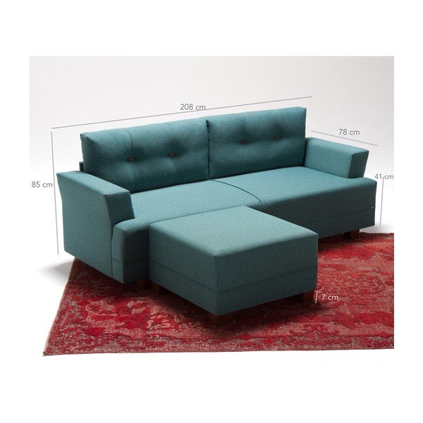 Divano turchese angolo sinistro Ingrid - Balcab Home-image-4
