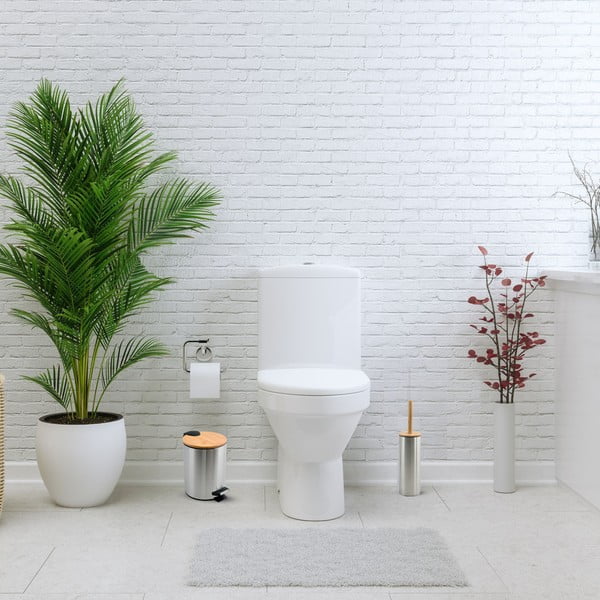 Cestino per la spazzatura color argento opaco in acciaio con pedale 3 l   Adonis – Spirella-image-1