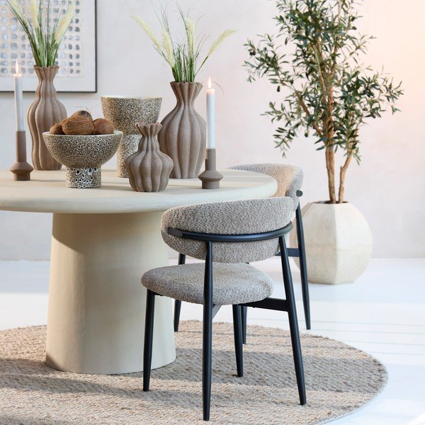 Sedia da pranzo grigio tortora imbottito Eniola – Light & Living-image-1