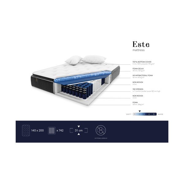 Materasso a molle 140x200 cm Este - Milo Casa-image-4