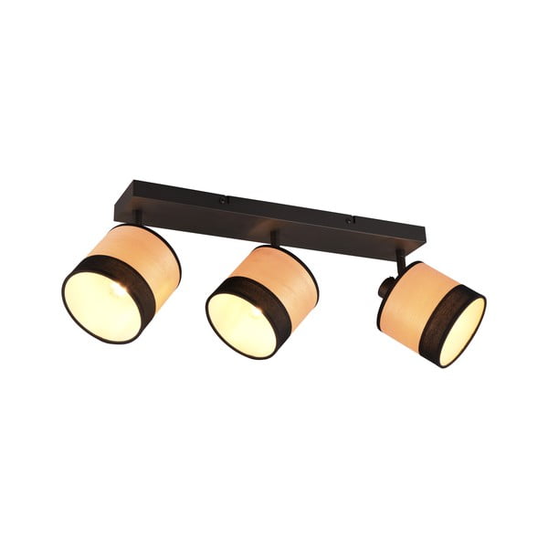 Lampada da soffitto in nero e naturale ø 12 cm Bolzano - Reality-image-2